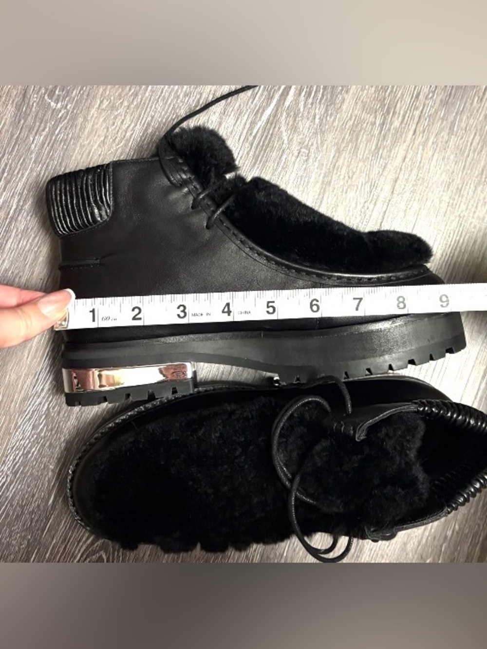 OPENING CEREMONY Duke Black Leather and Fur Shearling Boots EU 36 NWOB